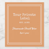 Votre Étiquette Privé Vin De Pêche Maison (Étiquettes simples)