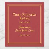 Votre étiquette privée Cider de pomme dur fait ma (Étiquettes simples)