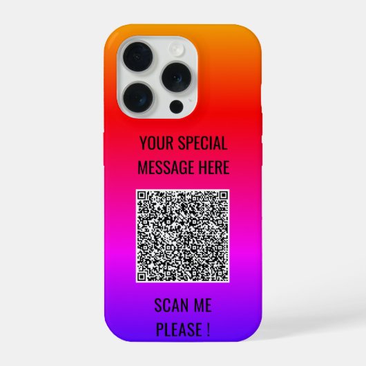 Votre étui pour iPhone avec code QR et texte perso (Verso)
