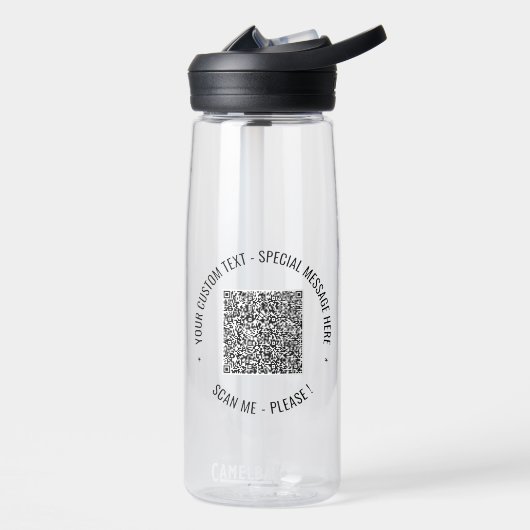 Votre exemple de bouteille d'eau avec code QR Text (Gauche)