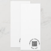 Votre exemple de carte de menu avec QR code et tex (Devant / Derrière)
