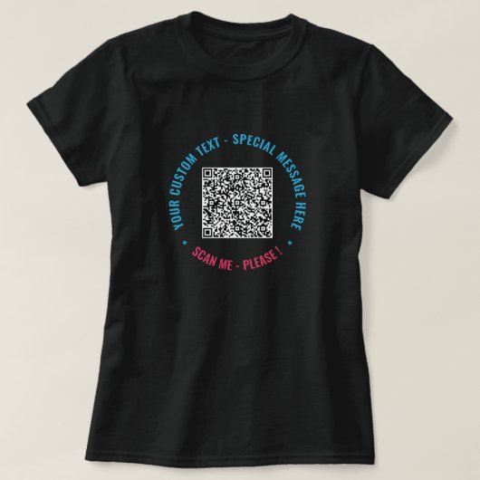 Votre exemple de T-Shirt avec code QR drôle Ajoute (Design devant)