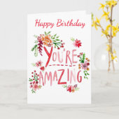 **VOTRE EXTRAORDINAIRE ET HEUREUSE BIRTHDA** Carte (Fleur jaune)