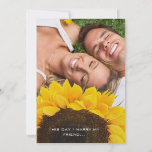 Votre Faire-part de mariage photo avec tournesol