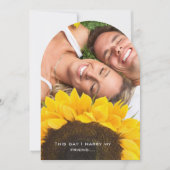 Votre Faire-part de mariage photo avec tournesol (Devant)