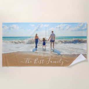Votre Famille Photo Plage Texte de serviette La me