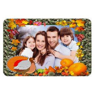 Votre famille Photo Thanksgiving Turkey Magnet