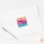 Votre Happy Mail Est Ici Rainbow Sticker Carré (Enveloppe)