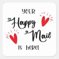 Votre Happy Mail Est Ici Sticker Snail Mail Carré