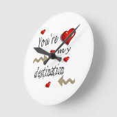 Votre heure de destination Red Hearts Horloge (Angle)