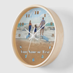 Votre horloge photo personnalisée avec du texte pe