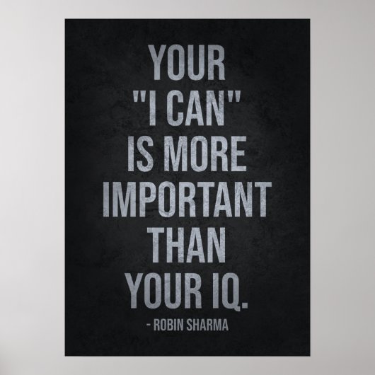 Votre I CAN vs IQ - Succès Motivation Poster (Devant)