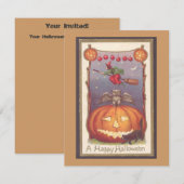 Votre invitation de Halloween vintage (Devant / Derrière)