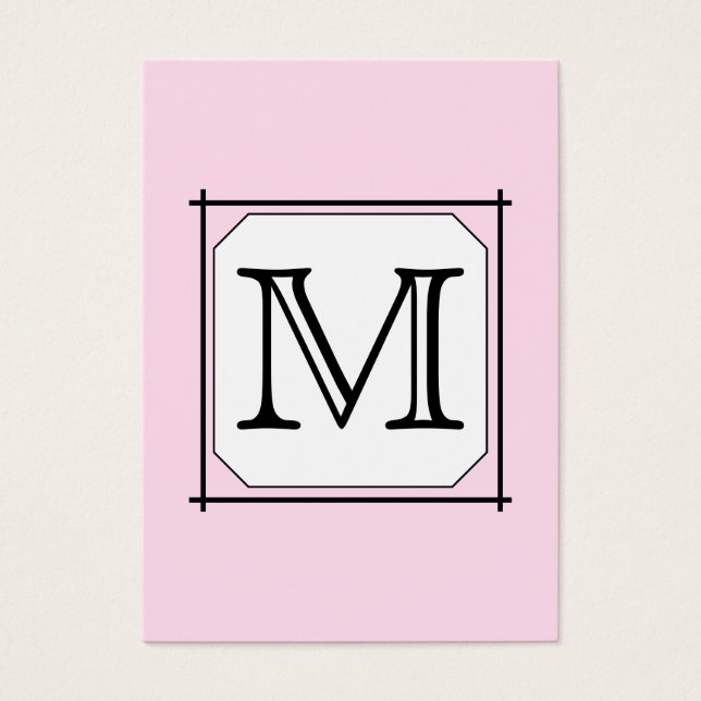 Votre Lettre. Monogramme personnalisé. Blanc rose (Devant)