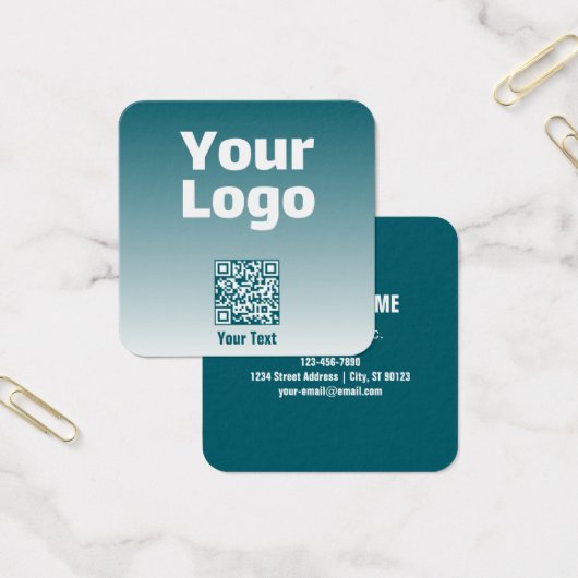 Votre logo avec code QR modifiable et ombre dégrad (Bureau)