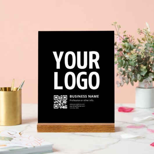 Votre logo avec QR code et texte modifiables (Mariage)