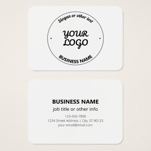 Votre logo avec Slogan et nom commercial modifiabl (Devant & derrière)