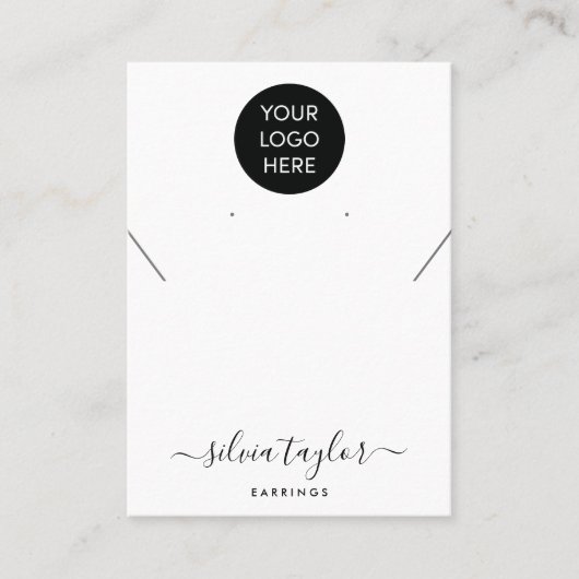 Votre logo bijoux collier d'oreille carte d'affich (Devant)