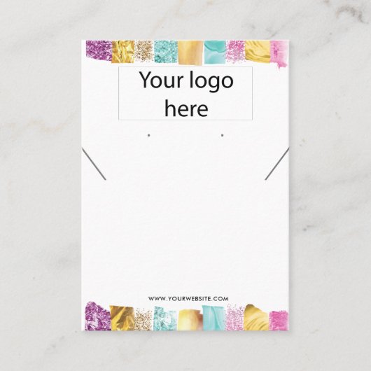 Votre logo bijoux collier d'oreille carte d'affich (Devant)