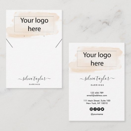 Votre logo bijoux collier d'oreille carte d'affich (Devant / Derrière)