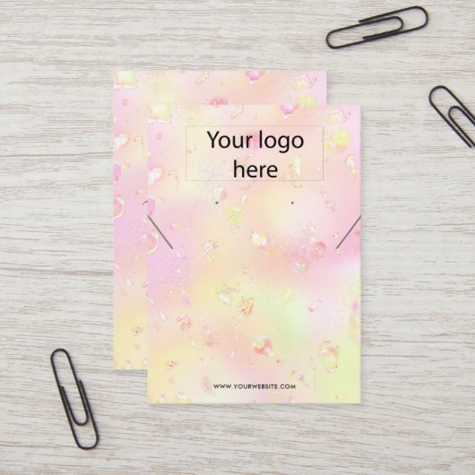 Votre logo bijoux collier d'oreille carte d'affich (Devant/Arrière en situation)