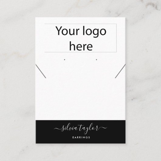 Votre logo bijoux collier d'oreille carte d'affich (Devant)