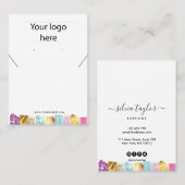 Votre logo bijoux collier d'oreille carte d'affich (Devant / Derrière)