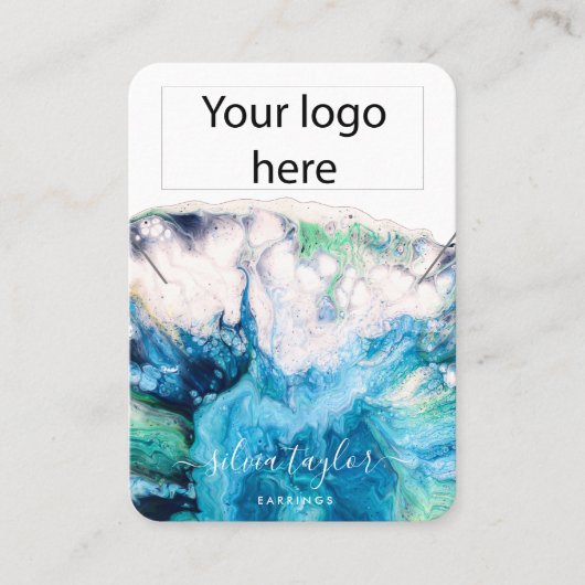 Votre logo bijoux collier d'oreille carte d'affich (Devant)