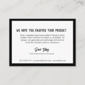 Votre logo blanc sur la carte de service à la clie (Dos)