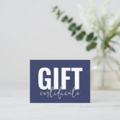 Votre Logo Bleu Bleu Certificat Cadeau Professionn (Debout devant)