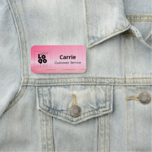 Votre logo Brosse Rose Chaud Badge nominatif avec