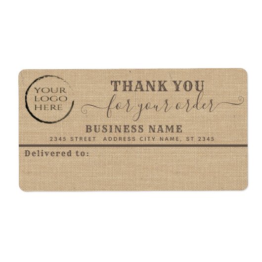 Votre logo burlap merci business mailing étiquette (Devant)