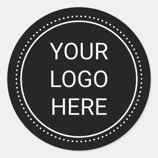 Votre logo Business Classic Round Black Sticker (Devant)