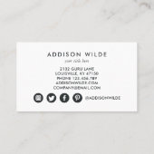 Votre Logo Carte De Fidélité Minimale Noire Et Bla (Dos)