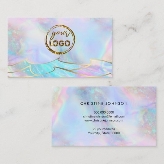 votre logo carte de visite de conception d'ondes o (Devant / Derrière)