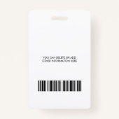 Votre logo de l'entreprise Nom de la photo Badge (Dos)