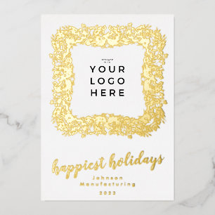 Votre Logo D'Entreprise Joyeux Vacances Frame Wrea