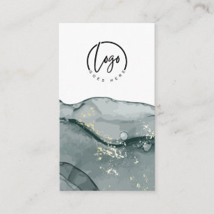 Votre logo Gris Abstrait Marbre Carte de visite