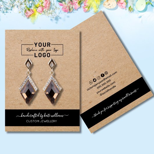 VOTRE LOGO Kraft Earring Carte d'affichage