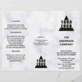 Votre logo Marble Menu Simple Prix Liste Brochure (Devant)