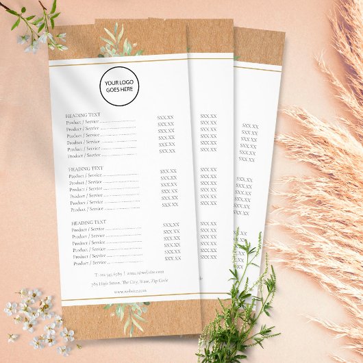 Votre logo Menu de service de salon de verdure rus