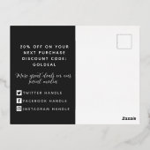 Votre Logo Modern Merci Real Foil Carte de réducti (Verso)