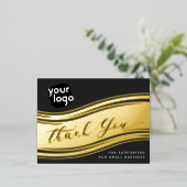 Votre Logo Modern Merci Real Foil Carte de réducti (Debout devant)