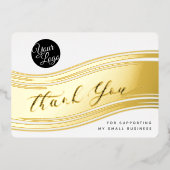 Votre Logo Modern Merci Real Foil Carte de réducti (Recto)