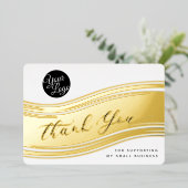 Votre Logo Modern Merci Real Foil Carte de réducti (Debout devant)