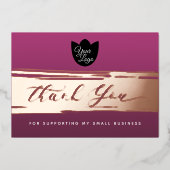 Votre Logo Modern Merci Real Foil Carte de réducti (Recto)