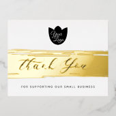 Votre Logo Modern Merci Real Foil Carte de réducti (Recto)