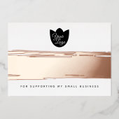 Votre Logo Modern Merci Real Foil Carte de réducti (Recto)