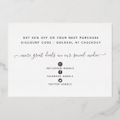 Votre Logo Modern Merci Real Foil Carte de réducti (Verso)