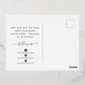 Votre Logo Modern Rose Gold Merci Carte de réducti (Verso)